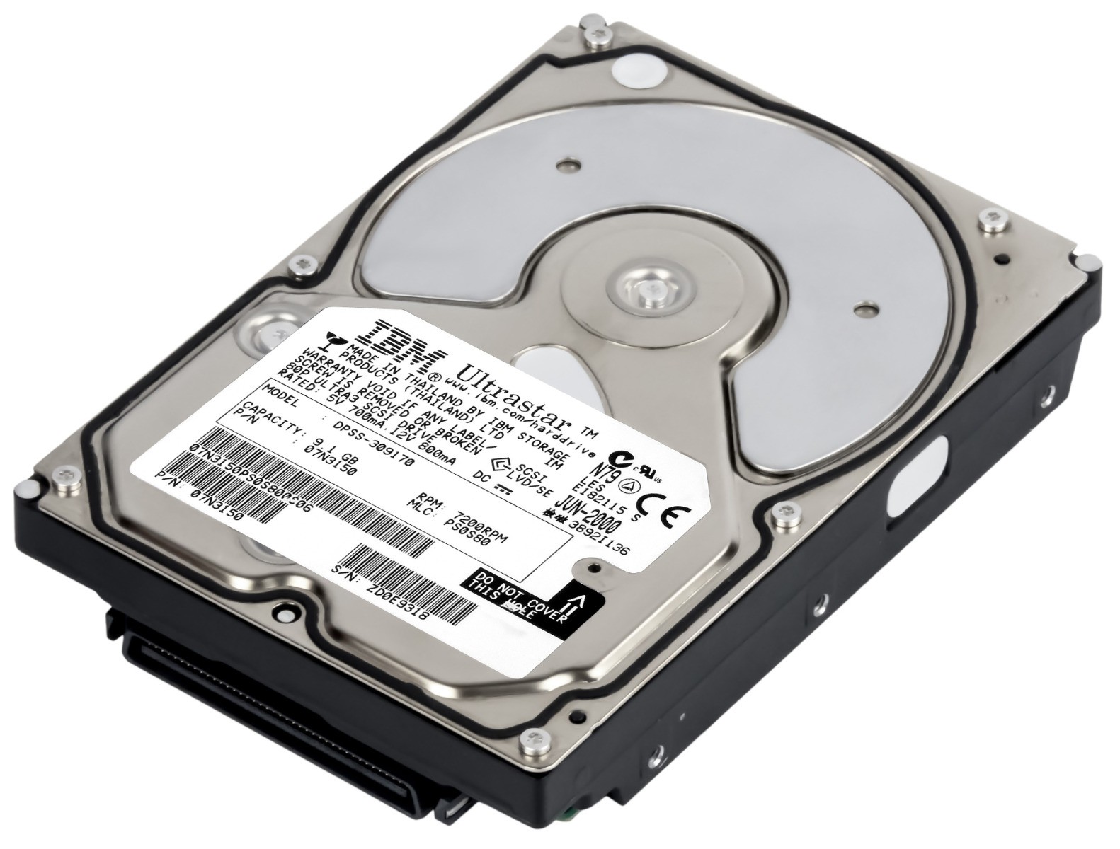 HARD DRIVE IBM UltraStar 36LP 07N3150 9.1GB 7.2K SCSI U160 3.5'' DPSS-309170