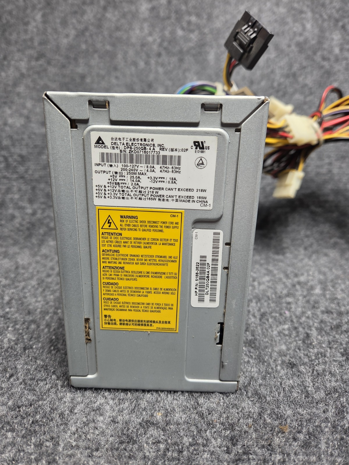DPS-250-QB4 A Delta Electronics inc 250W 20 Pin atx Power Supply