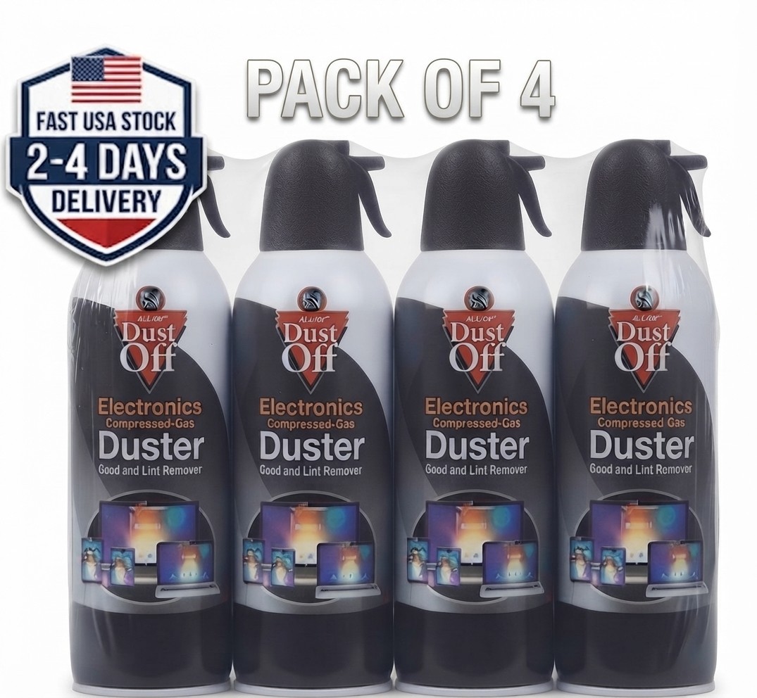 Dust-Off Compressed Air Duster 10 oz 4 Pack, Electronics Keyboard PC Cleaner