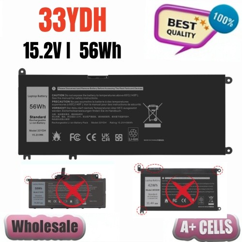 ✅LOT 50X 33YDH Battery for Dell Latitude 3380 3480 3490 3580 3590 Inspiron 7577