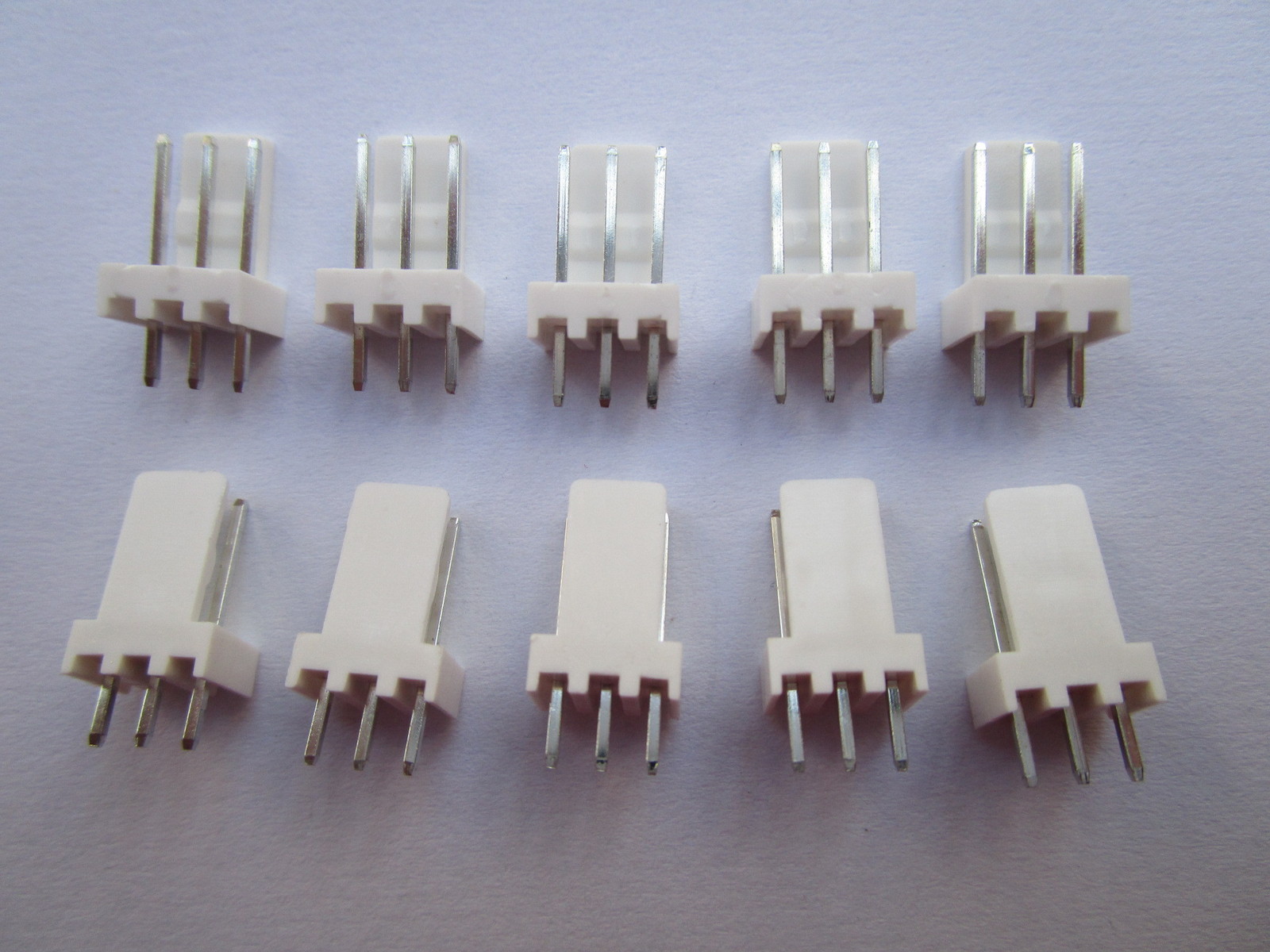 200 pcs Pitch 2.54mm 2510 3 Pin Male Plug Connector White Color New