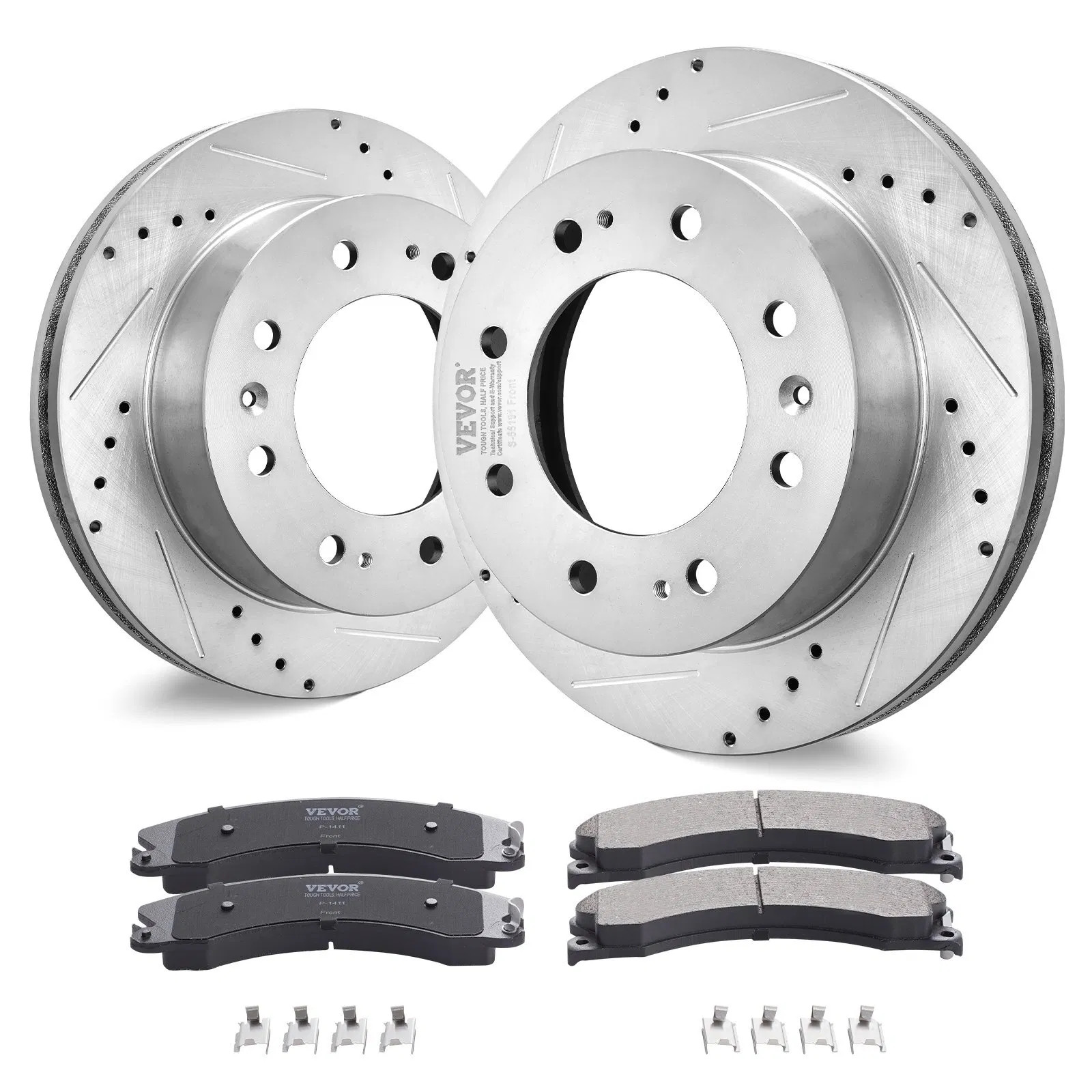 Front Brake Kit Compatible with 2011-2019 Chevy Silverado GMC Sierra 2500 3500 H