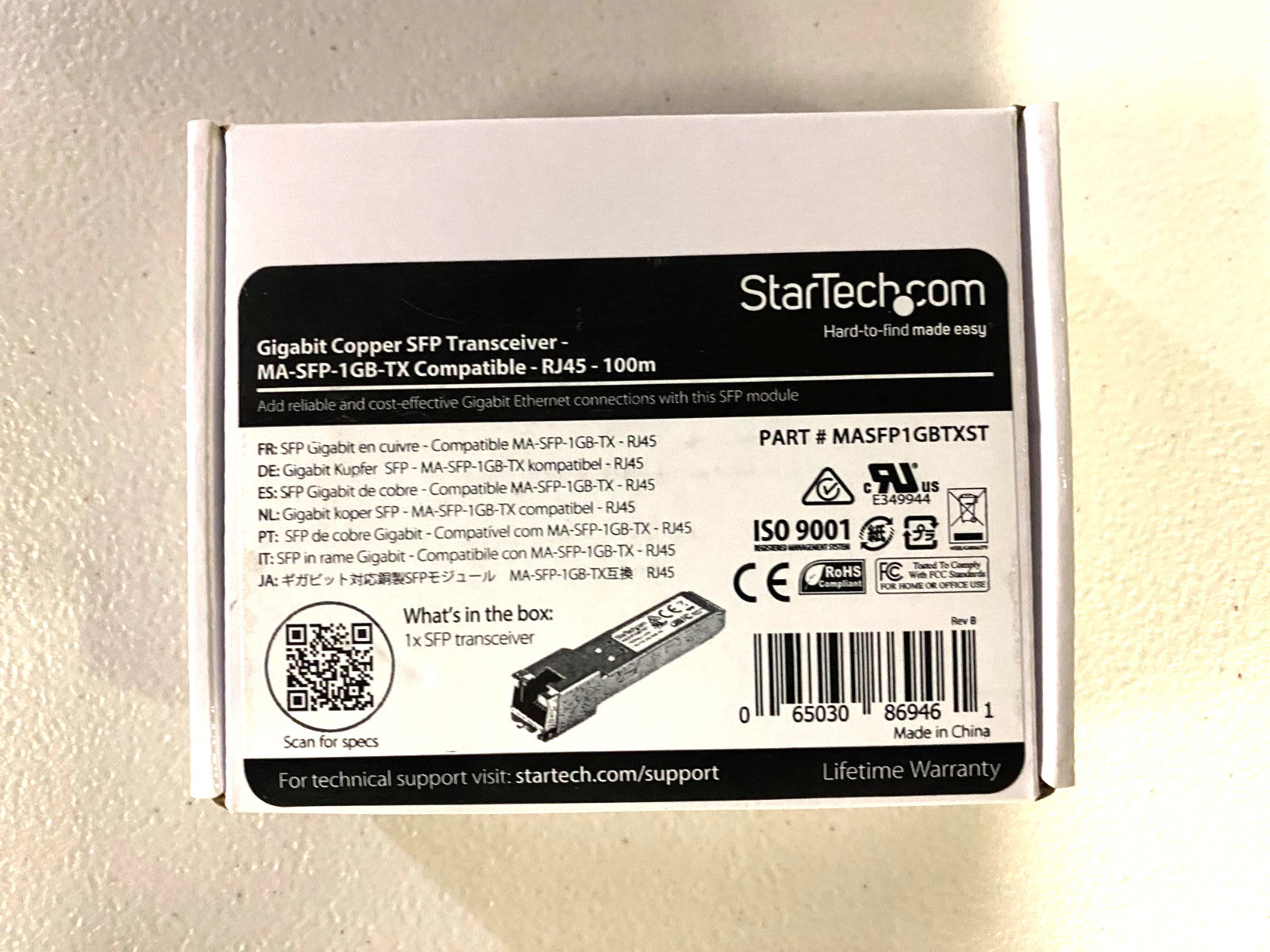 StarTech Cisco Meraki MA-SFP-1GB-TX Compatible Gigabit RJ45 SFP Module