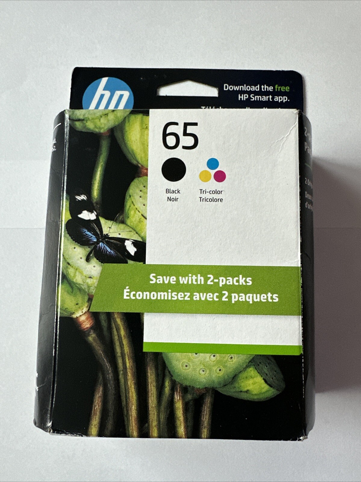 HP 65 Black And Tri-Color Ink Cartridges T0A36AN Exp.7/2027