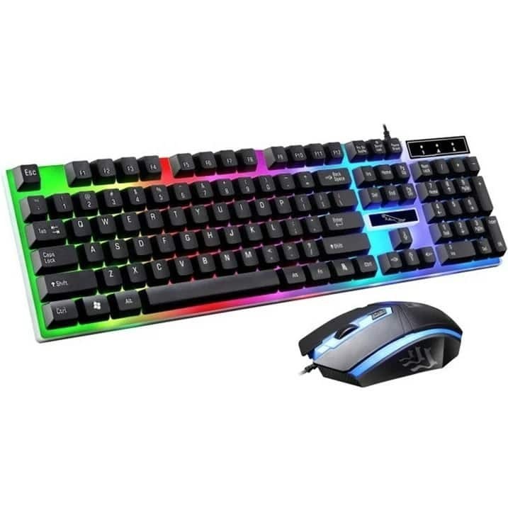 MOVSSOU Gaming Keyboard and Mouse Combo LED Rainbow Backlit