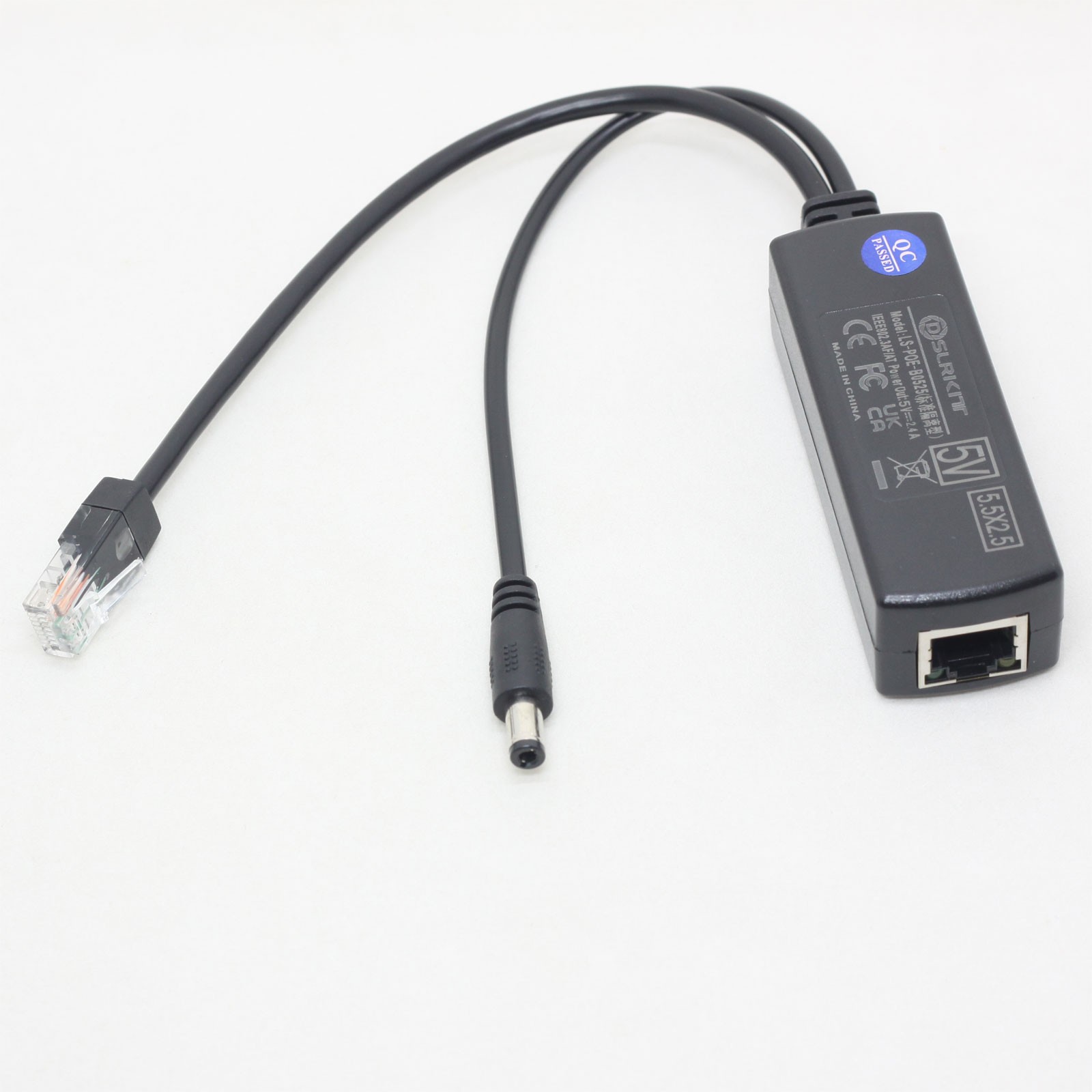 5.5x2.5mm DC 5V 2.4A Active PoE Splitter Power Over Ethernet for Hue Bridge