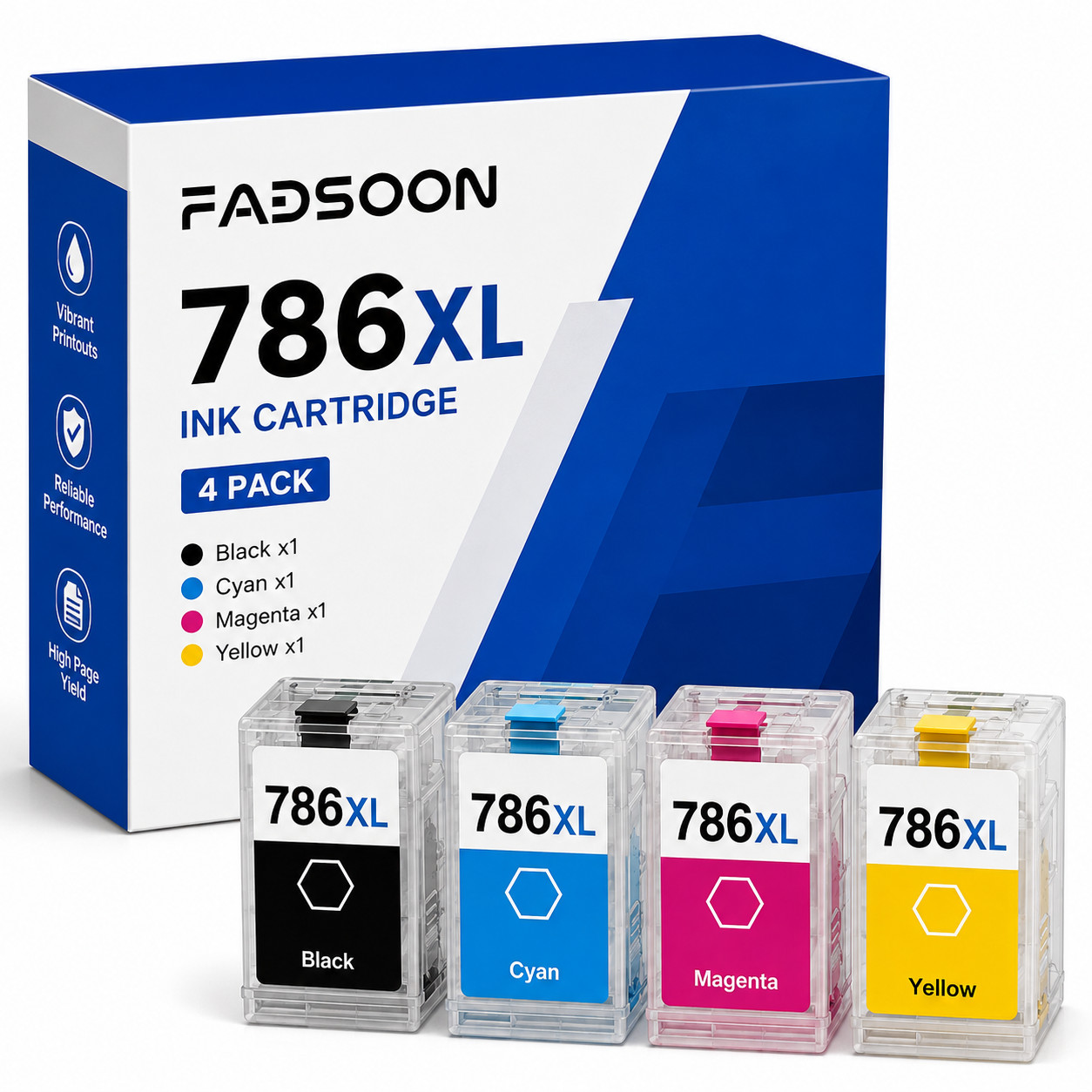 786XL 4PK Ink Cartridge Set for WF-4630 WF-4640 WF-5110 WF-5190 WF-5620 WF-5690