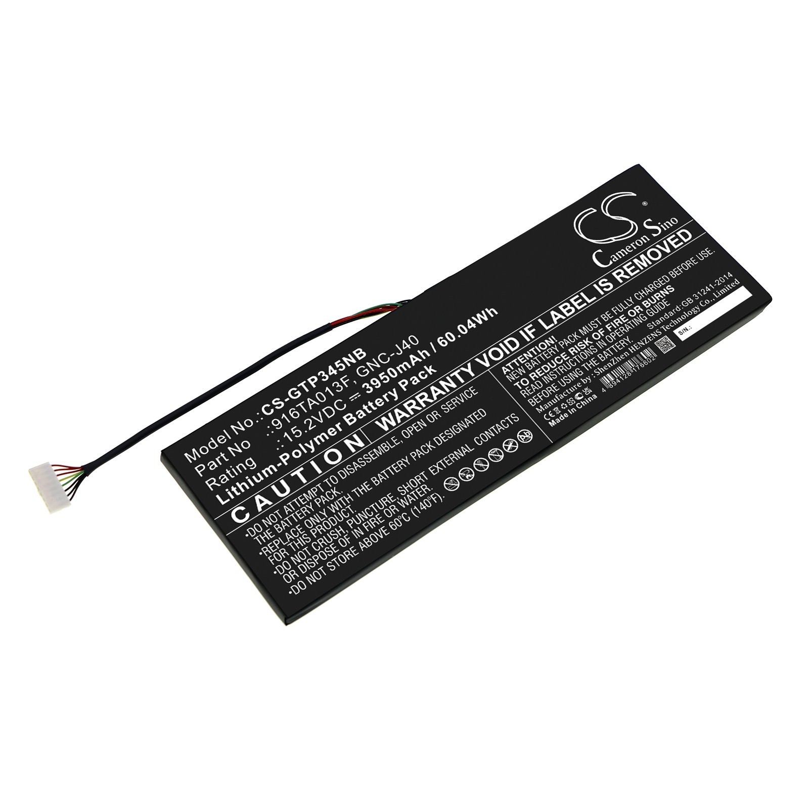 BATTERIE 3950mAh 15.2V Li-Po 916TA013F,GNC-J40 For Schenker XMG C504
