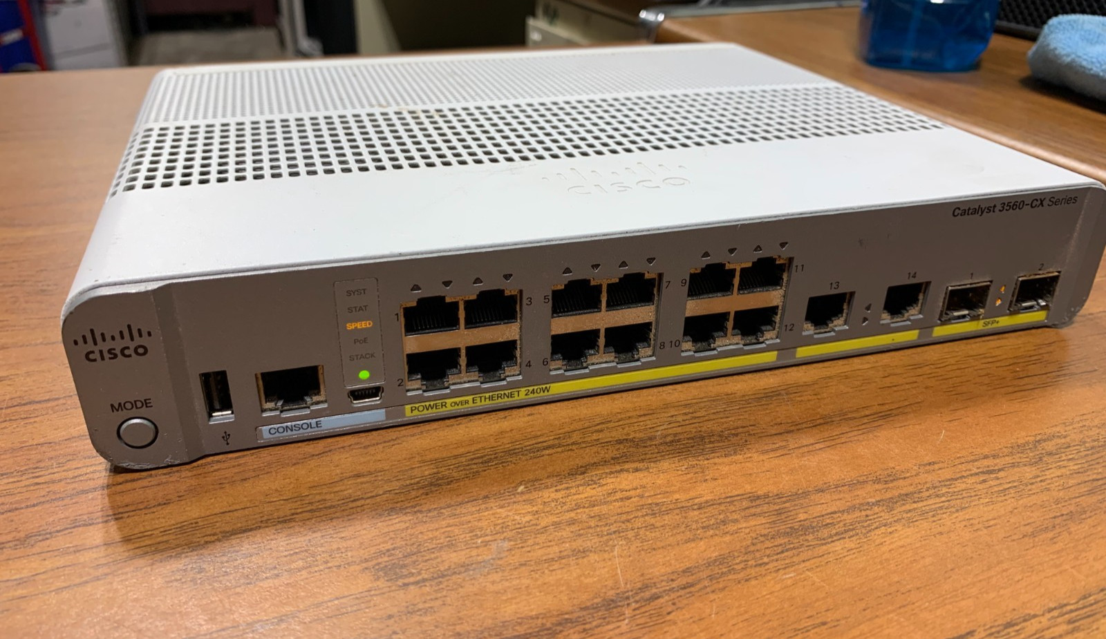 CISCO-8 Port Network IP Base Switch | WS-C3560CX-8XPD-S (NO RACK  EARS)