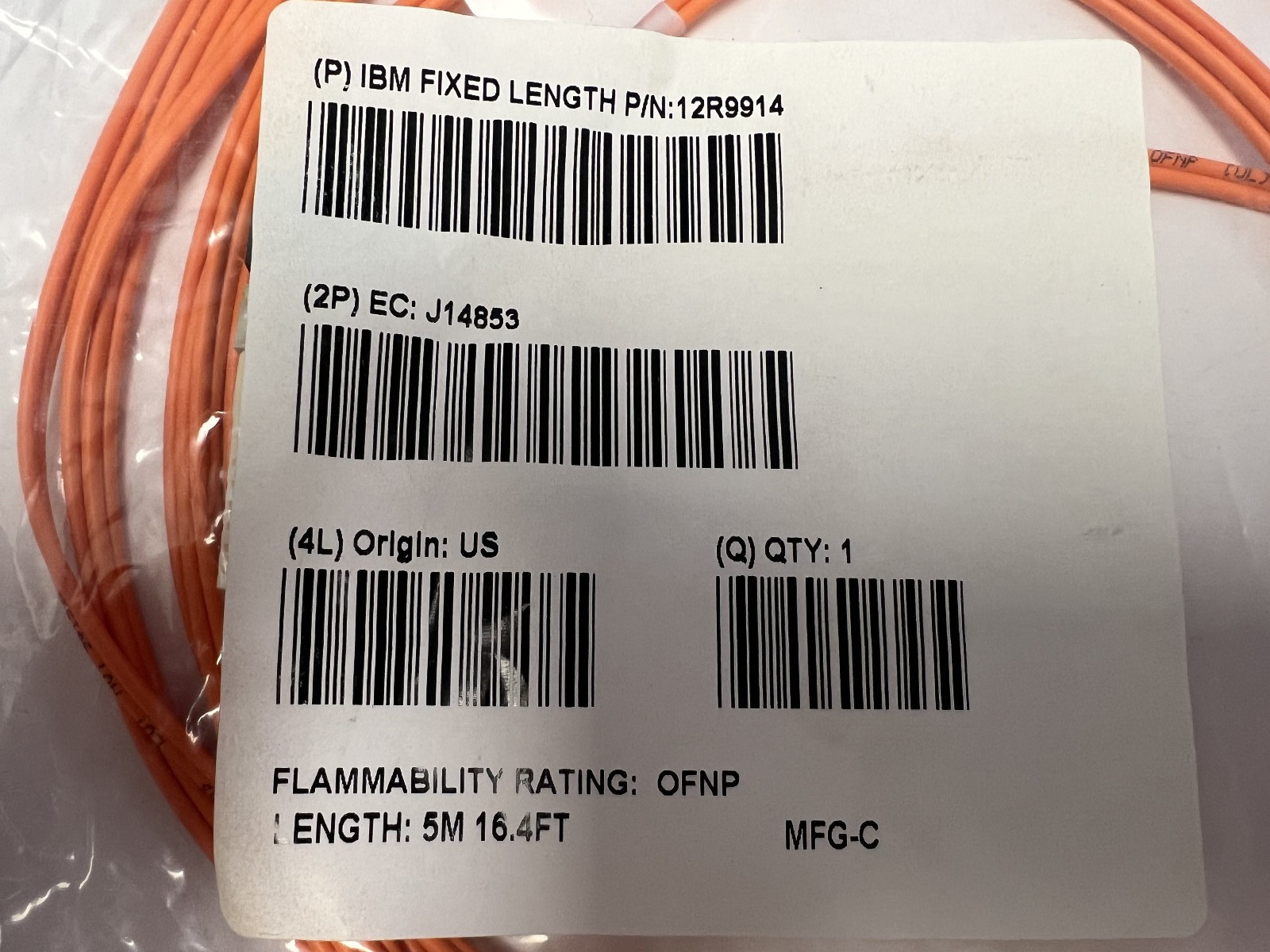 QTY 7 NEW.  IBM 12R9914 LC-LC duplex 50/125 multimode fiber cables