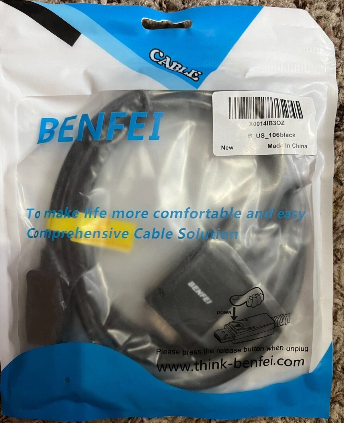 Benfei Cable - B_US_106black - 2 Cables