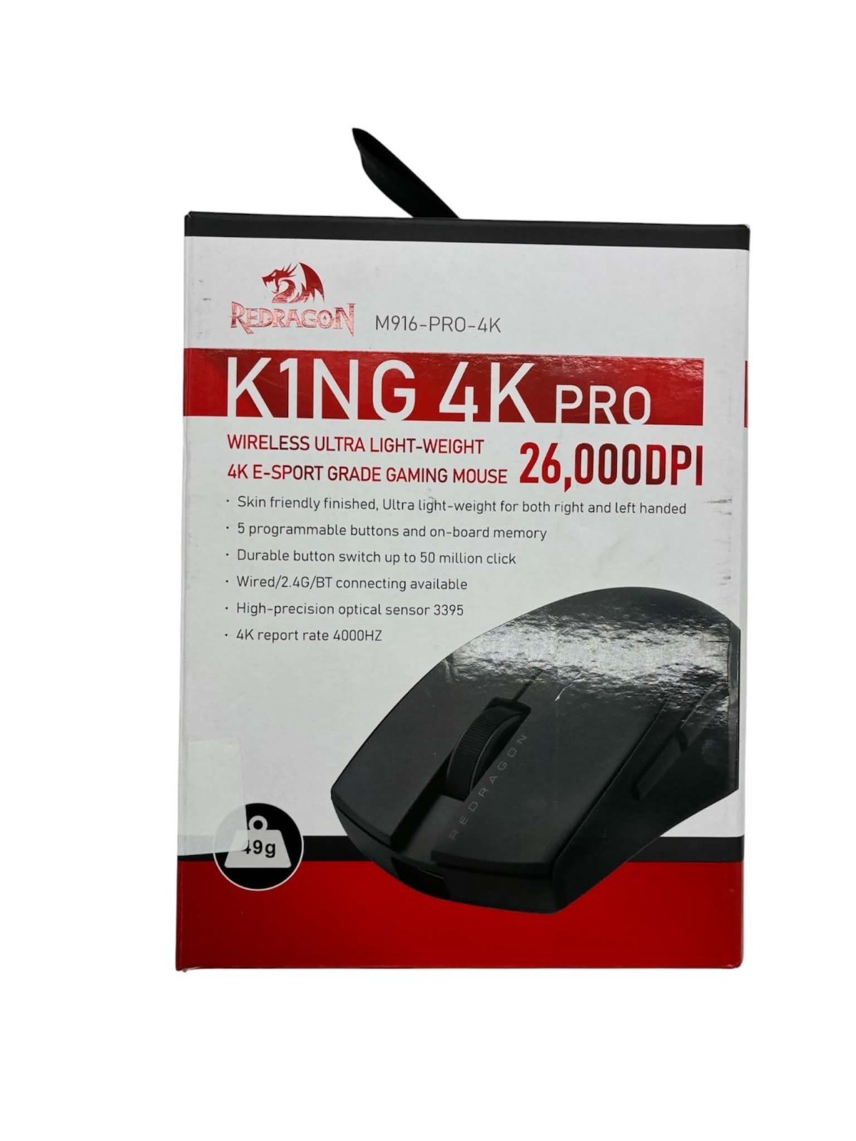 Redragon M916 PRO 3-Mode Wireless Gaming Mouse, Hype-Speed 4K Polling Rate