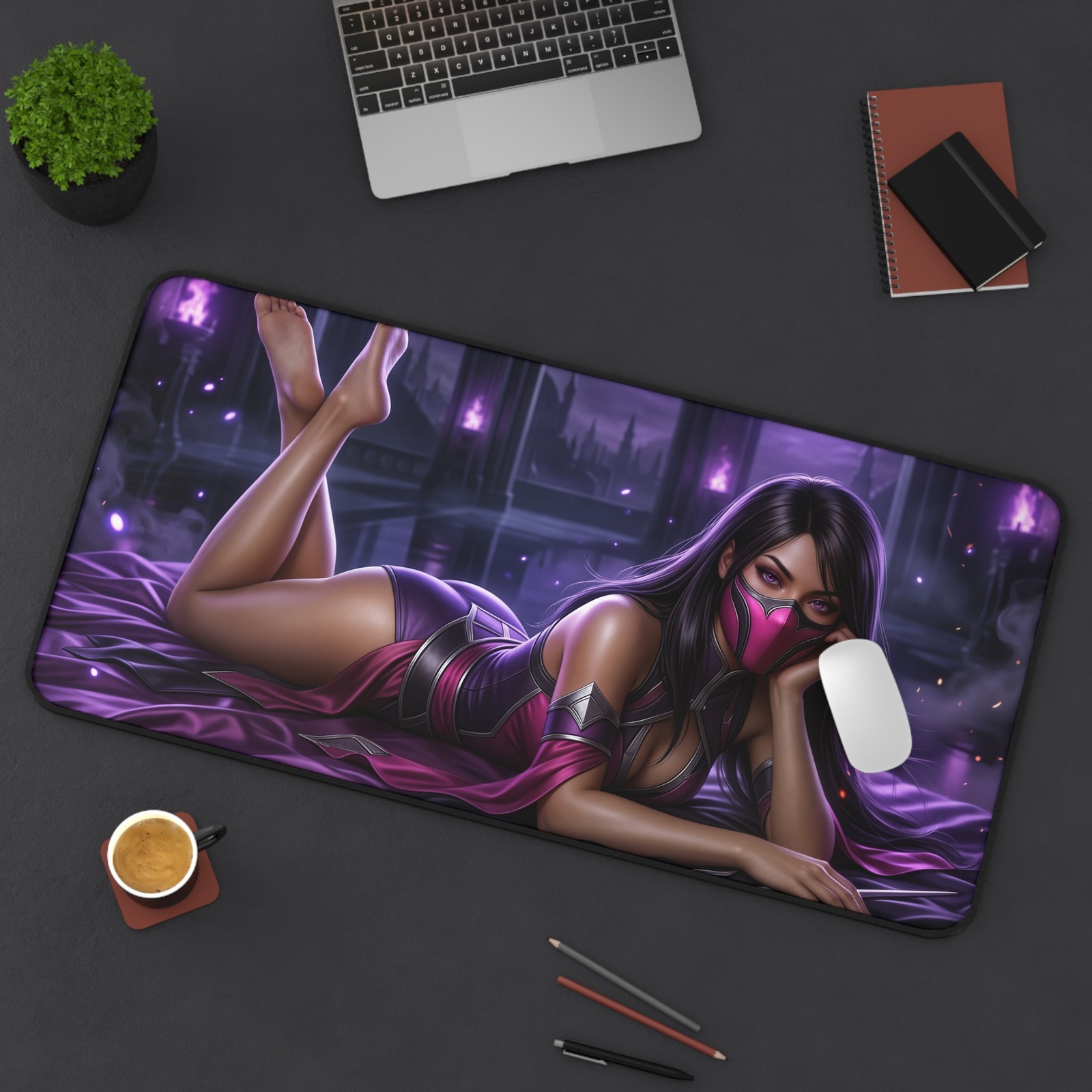 Mileena MK Mouse Pad, Mortal Kombat Extended Desk Mat, XXL Pad