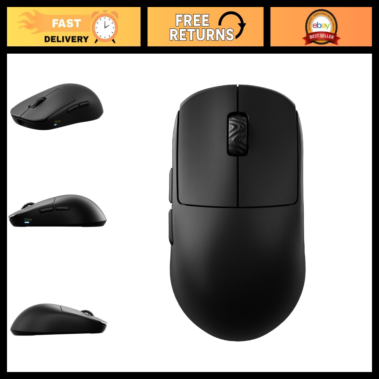 Ultra-Lightweight Gaming Mouse 36g, Symmetrical Design, Kailh Switch, 8K Dongle
