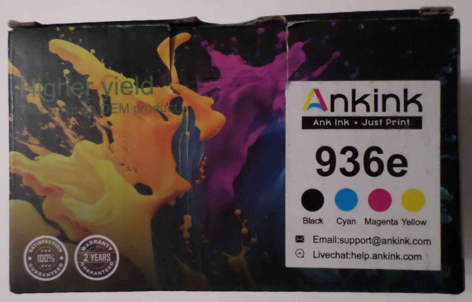 AnkInk Compatible HP 936e 4 Pack Ink Cartridges-Cyan, Magenta, Yellow & Black