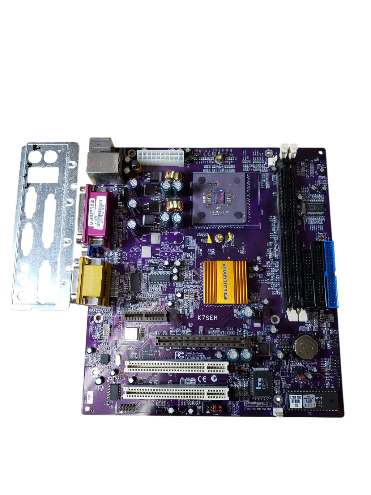 ECS Elitegroup K7SEM PRO1300+ with Duron 900Mhz Tested Working