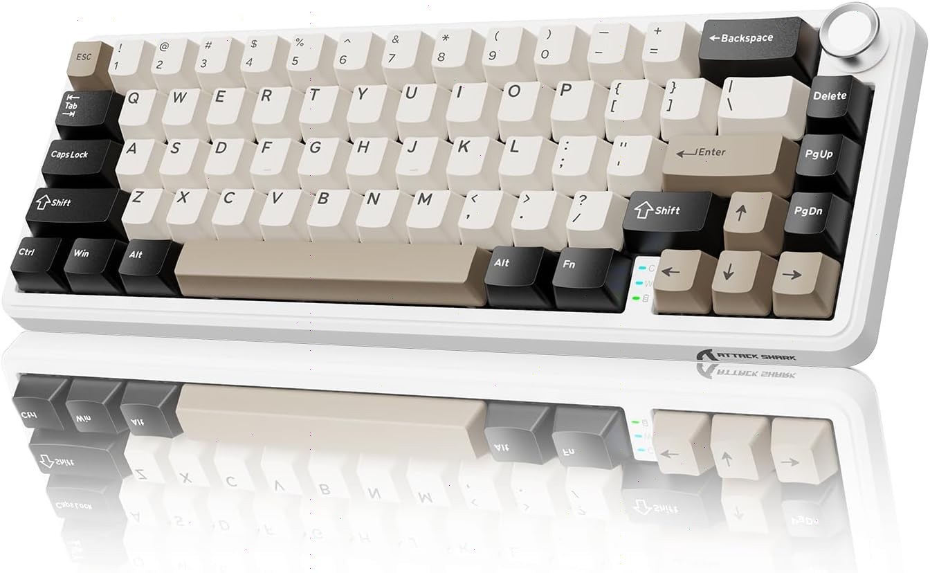 ATTACK SHARK X66 Wireless Mechanical Gaming Keyboard with Knob Tri Mode Gasket