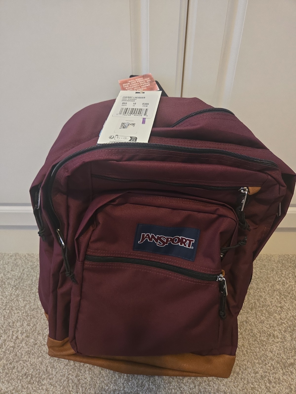 NWT Jansport Cool Student Cherry Lacquer Backpack