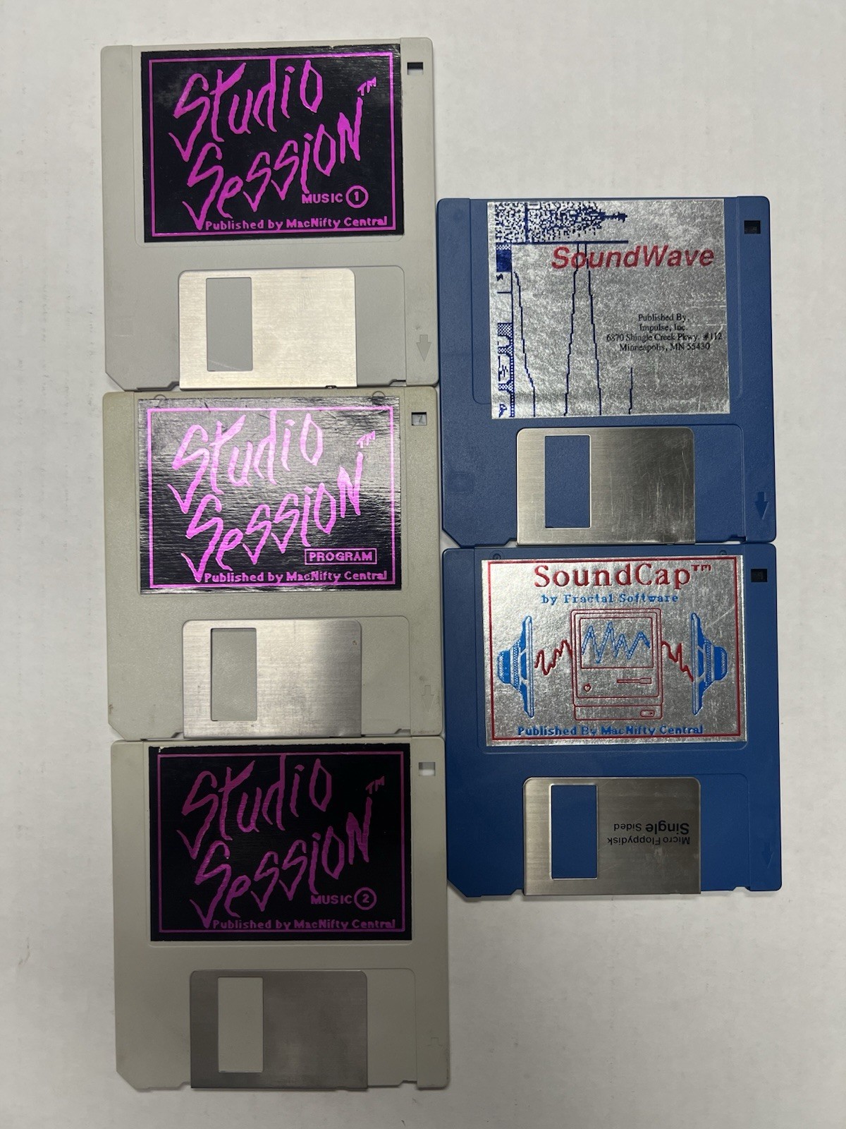 Vintage Macintosh Audio Bundle - Studio Session (3 Disks), SoundCap, SoundWave