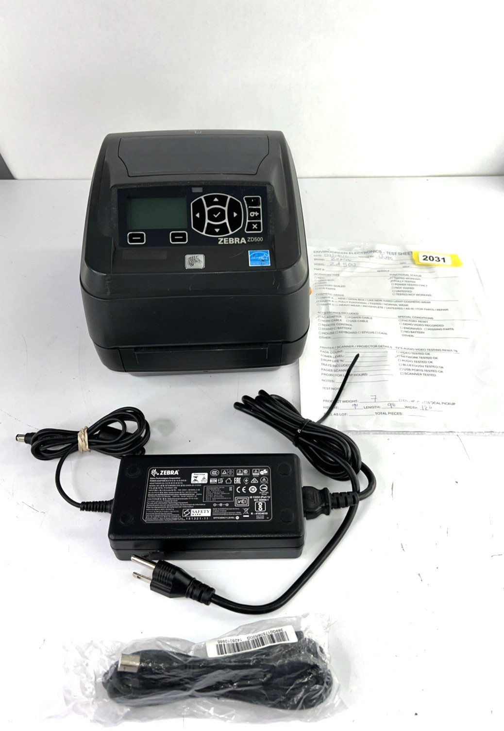 Zebra ZD500 ZD50042-T01A00FZ Thermal Label Printer USB Ethernet WiFi AC Bundle