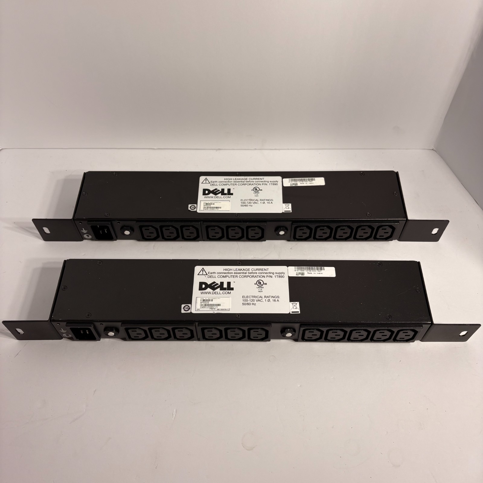 Lot Of 2 Dell AP6020 PDU Power Distribution Unit 1T890 100-120V 16A Server 