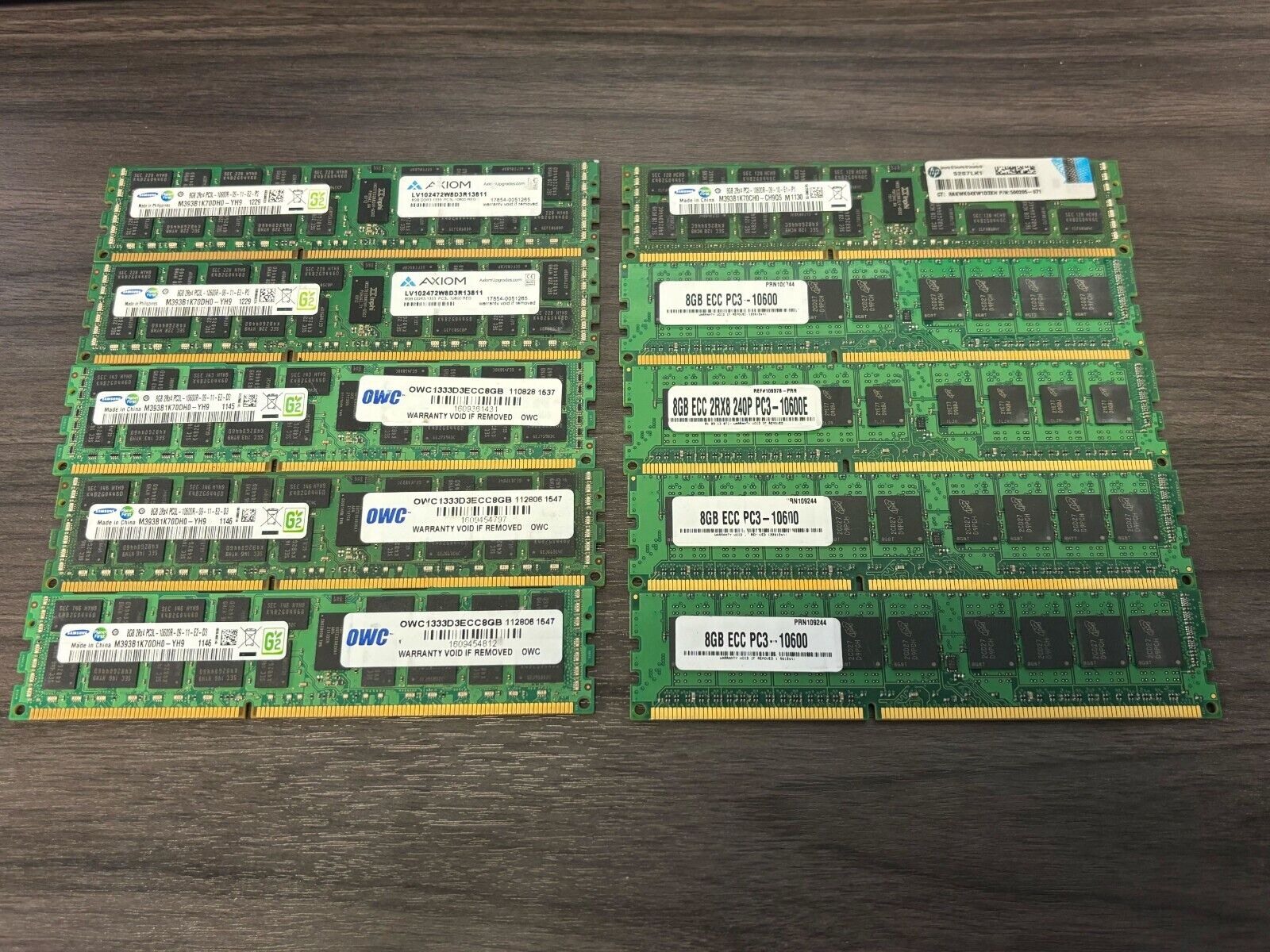 (Lot of 10) Mixed Brand 8GB PC3-10600 1333MHz DDR3 DIMM Memory RAM