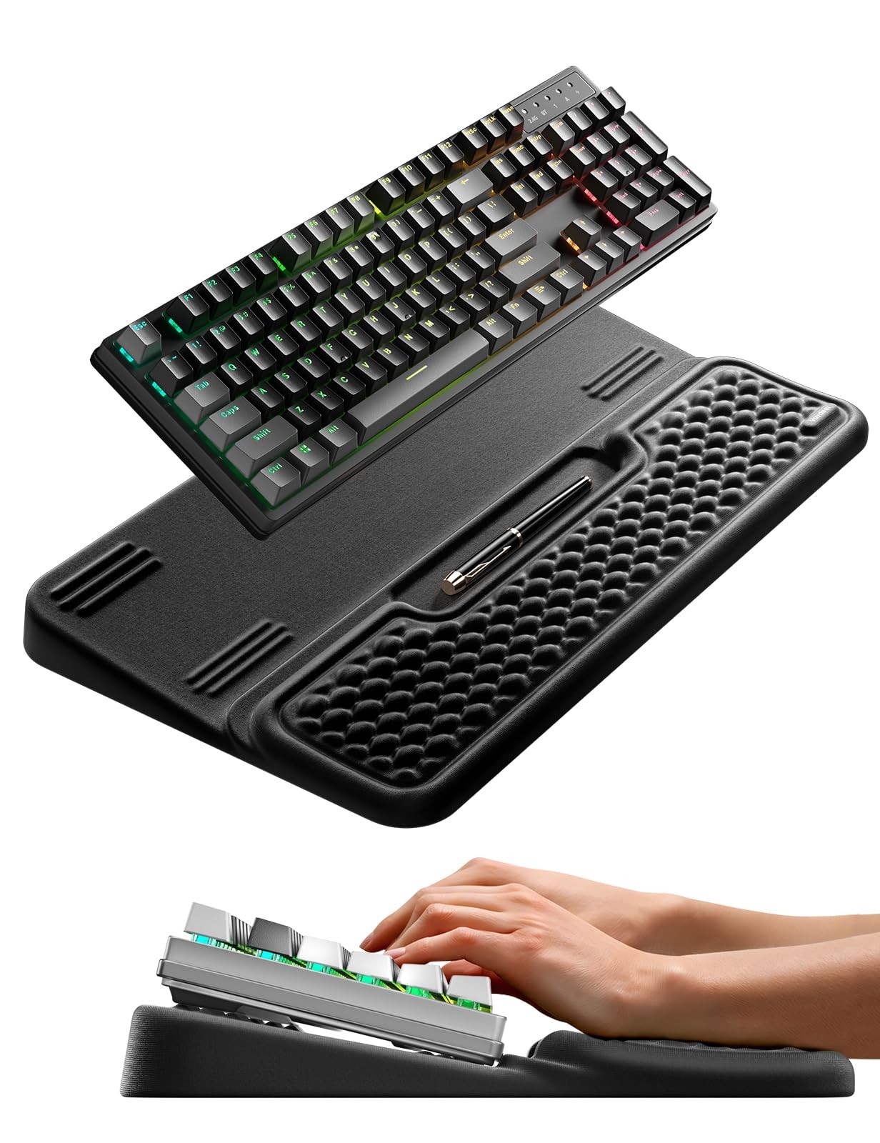 Extra Large Wrist Rest with Keyboard Stand, Ergonomic Keyboard Pad