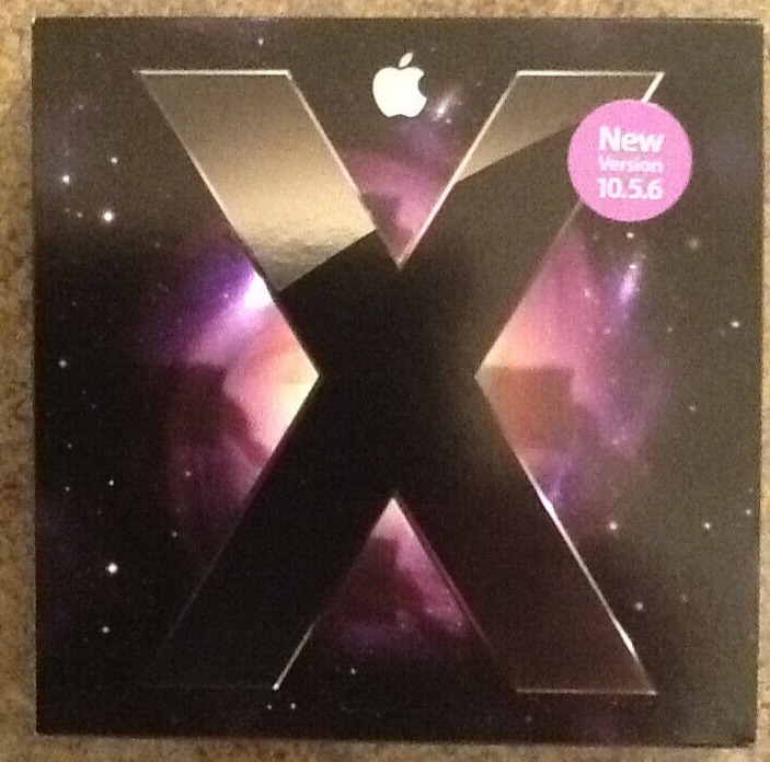 Retail Boxed Apple Mac Leopard OS X 10.5 (OS 10.5.6) w/OS 10.5.8 ComboUpdate DVD