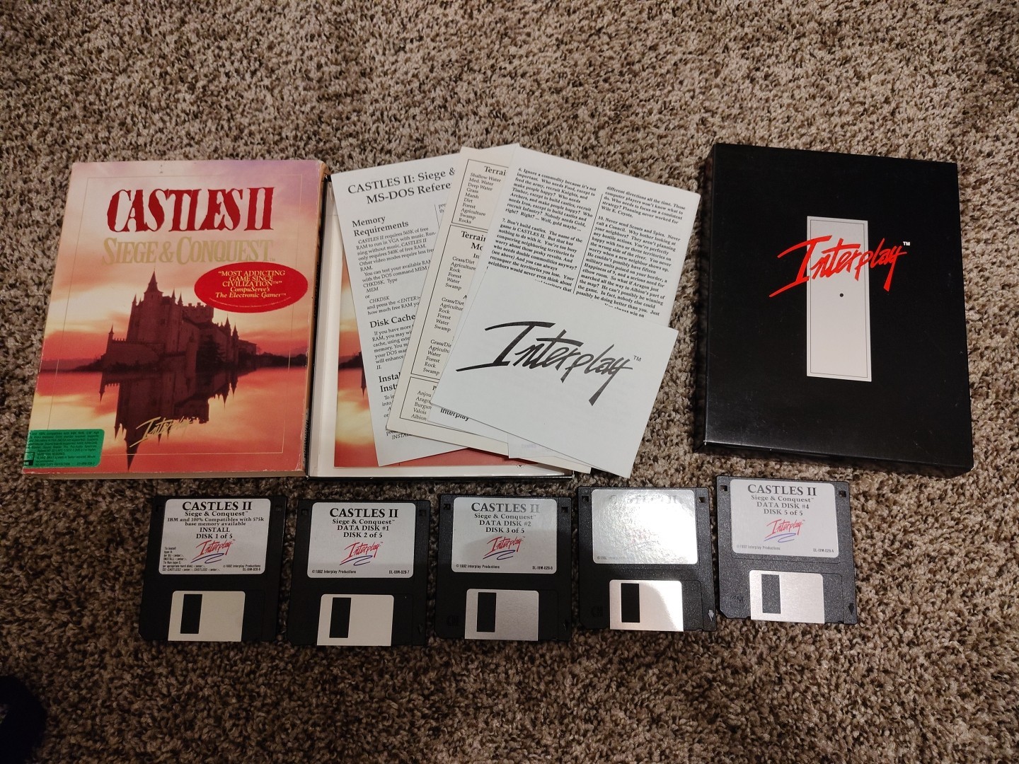 Castles II: Siege & Conquest (PC Game, 1992) Complete Big Box 3.5 Floppy disk