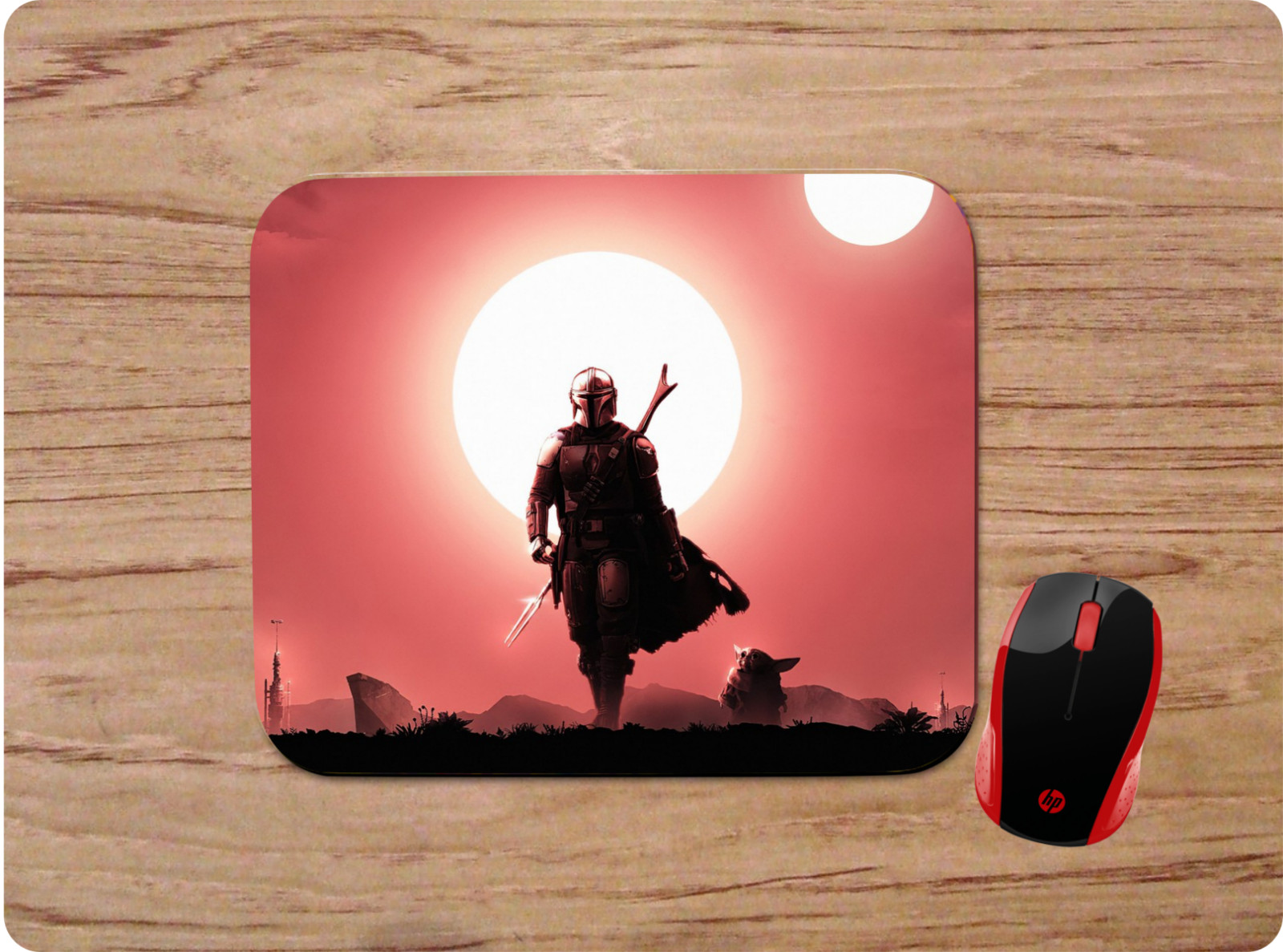 BABY YODA MANDALORIAN WALKING STAR WARS GROGU CUSTOM NON-SLIP MOUSE PAD