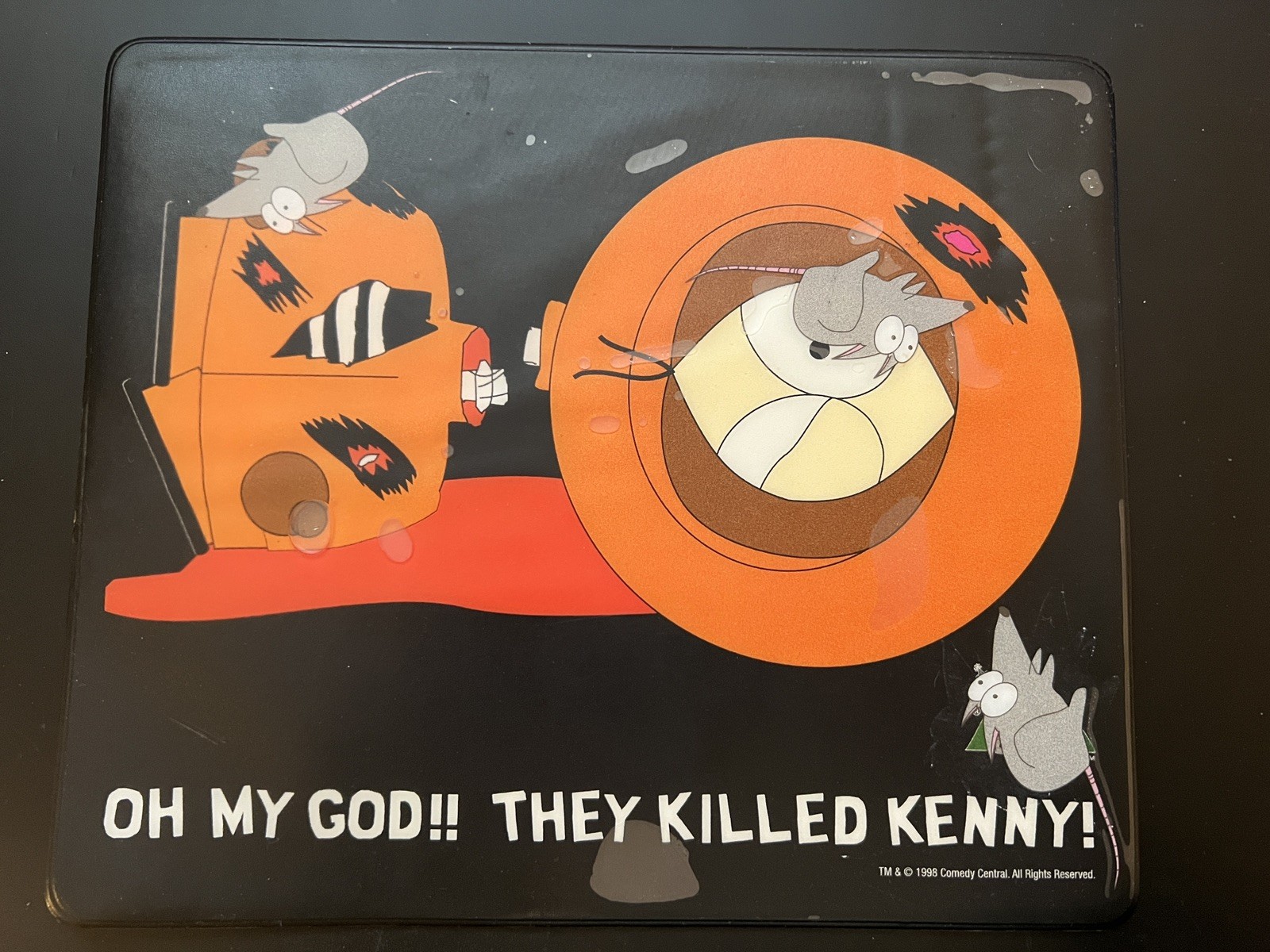 Vintage 1998 South Park Liquid Floating Mouse Pad Kenny Rats Comedy Central Rare