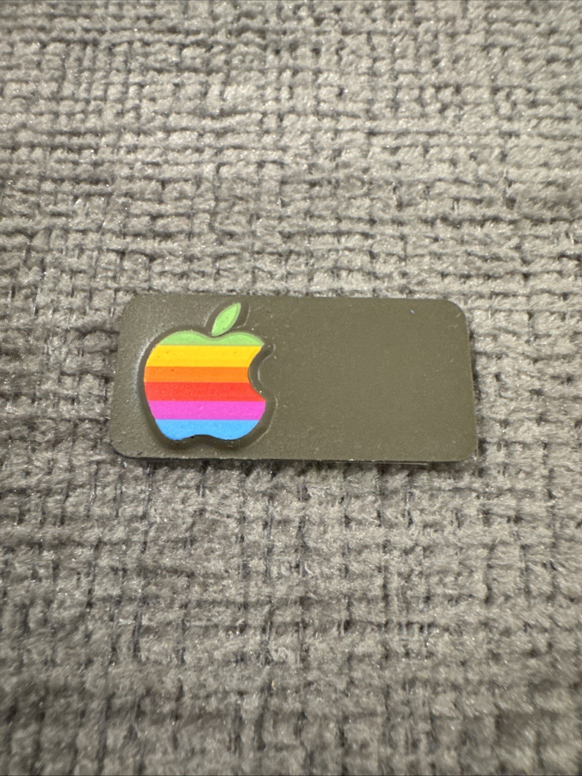 Vintage Apple Rainbow Metal Case Emblem Logo rectangle