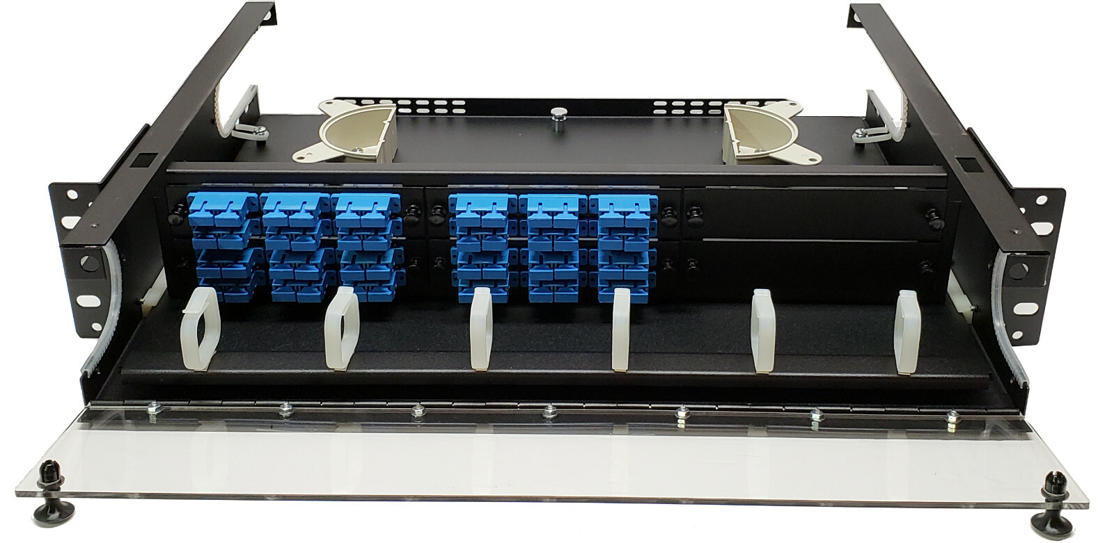 48 Fiber 2RU Rack Mount FDP Patch Only w/ 24 SC/UPC Duplex Adapters Singlemode