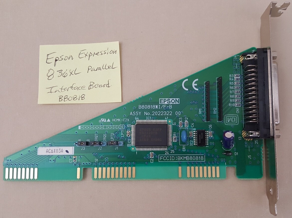 EPSON Expression 836XL Parallel Scanner B80818 16-Bit ISA IBM PC AT 80286 Amiga