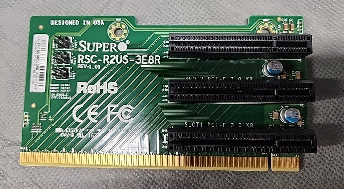 Supermicro RSC-R2US-3E8R PCIe 3.0 x8 Riser Card with Bracket