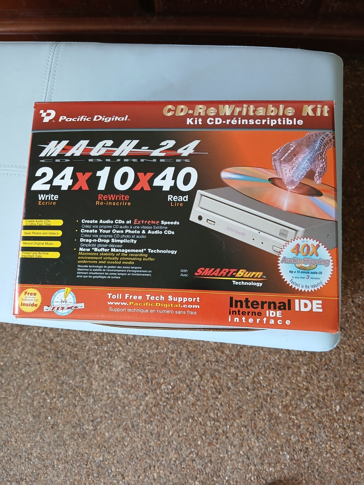 Pacific Digital CD-Re Writable Kit Mach 24 New CD Burner Vintage **Read Desc**