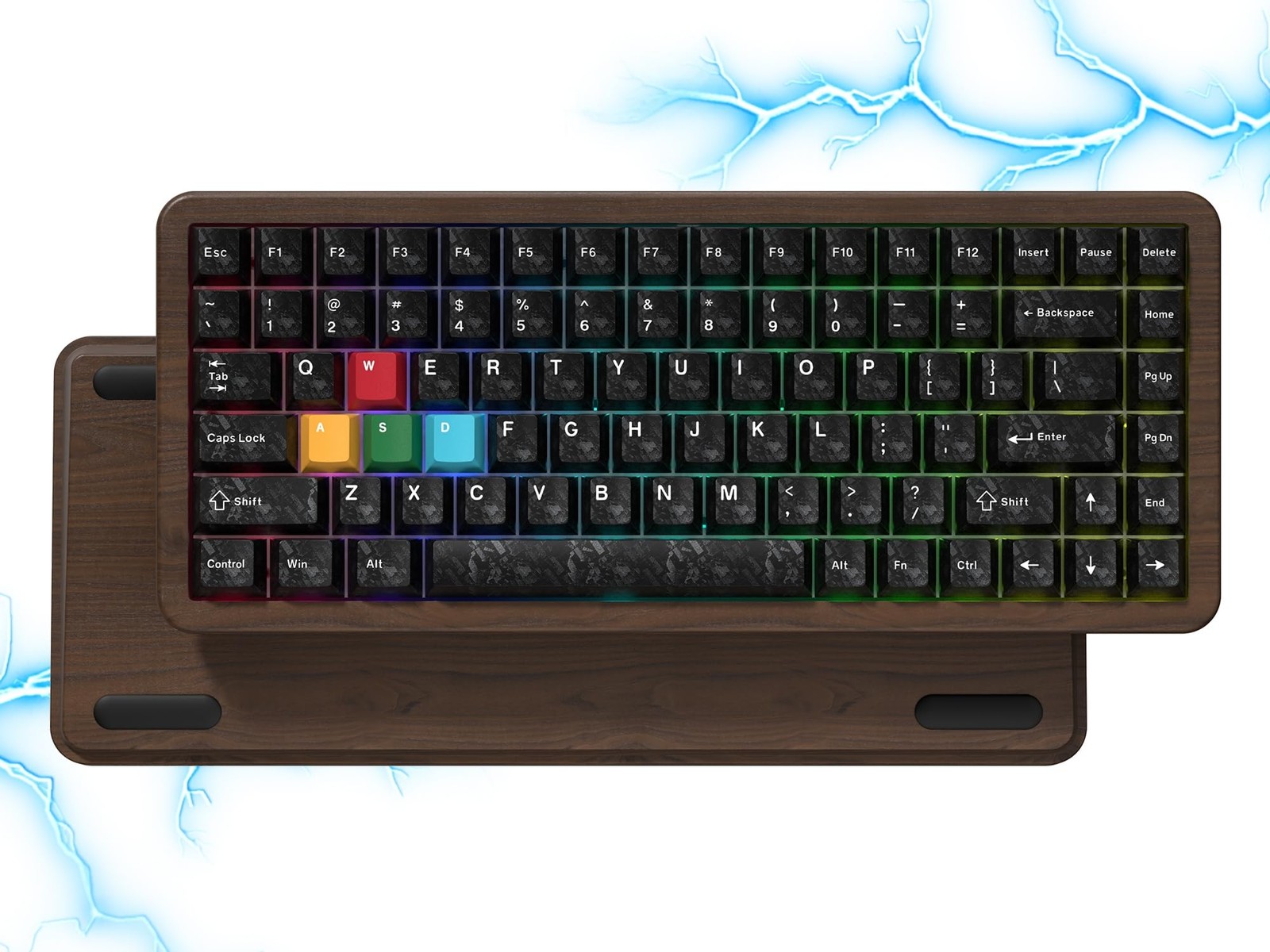 Womier WD75 HE 75% Hall Effec Keyboard Wood, Mechanical Keyboard Wireless