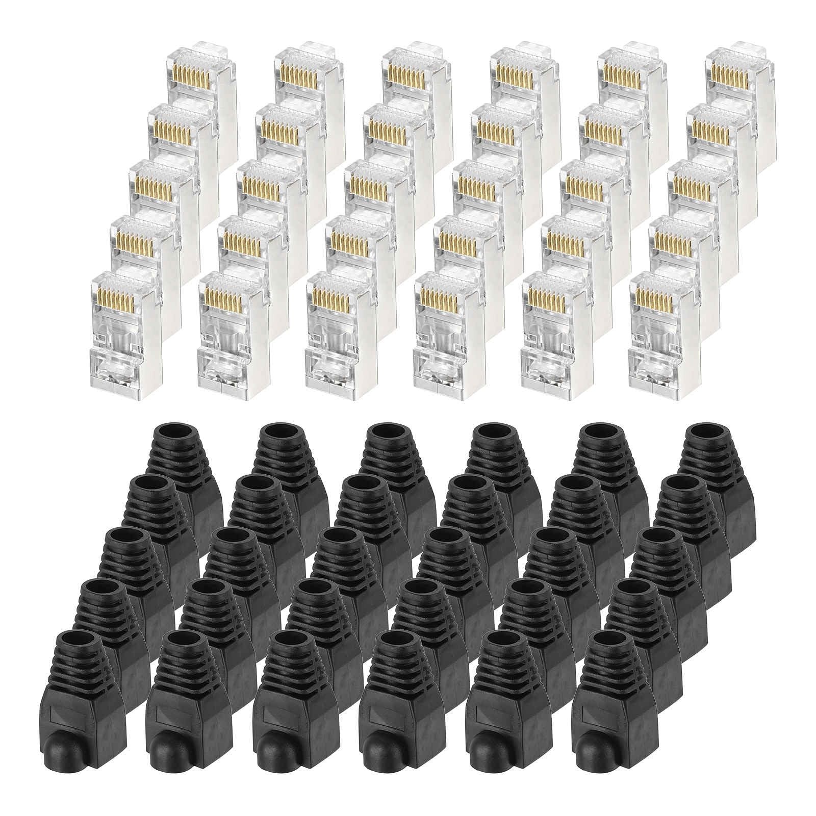 30 PCS CAT6 RJ45 Pass Through Connectors 8P8C STP FTP Gold Plated Plugs