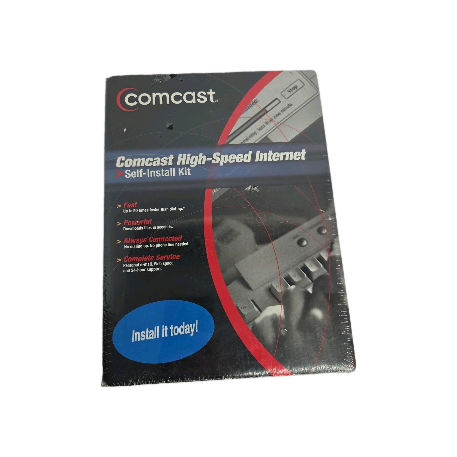 Vintage COMCAST HIGH-SPEED INTERNET SELF-INSTALL KIT Mostly Sealed