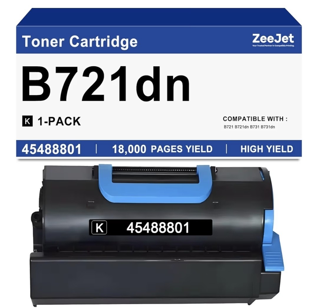 OKI Data Compatible Toner Cartridge for 45488801 B721dn B731dn Black 1 Pack