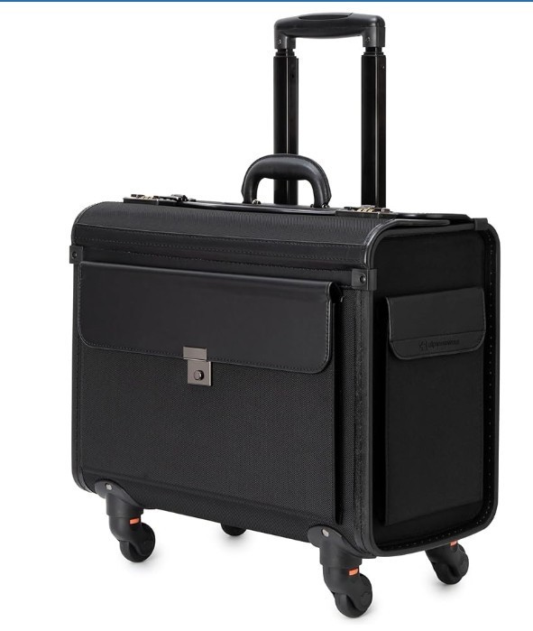 Alpine Swiss Rolling 17" Laptop Briefcase on Wheels Attache Lawyers Case