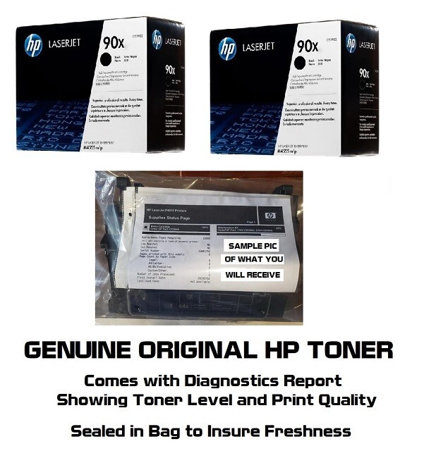2 Mostly New Genuine HP 90X Toner Cartridges Printer-Tested 90% SEALED BAG