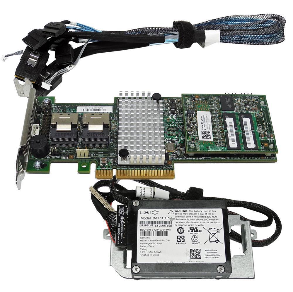 Dell LSI MR SAS 9265-8i 6Gb/s 1GB PCIe x8 RAID Controller 0DNKYM +BBU +Cables 