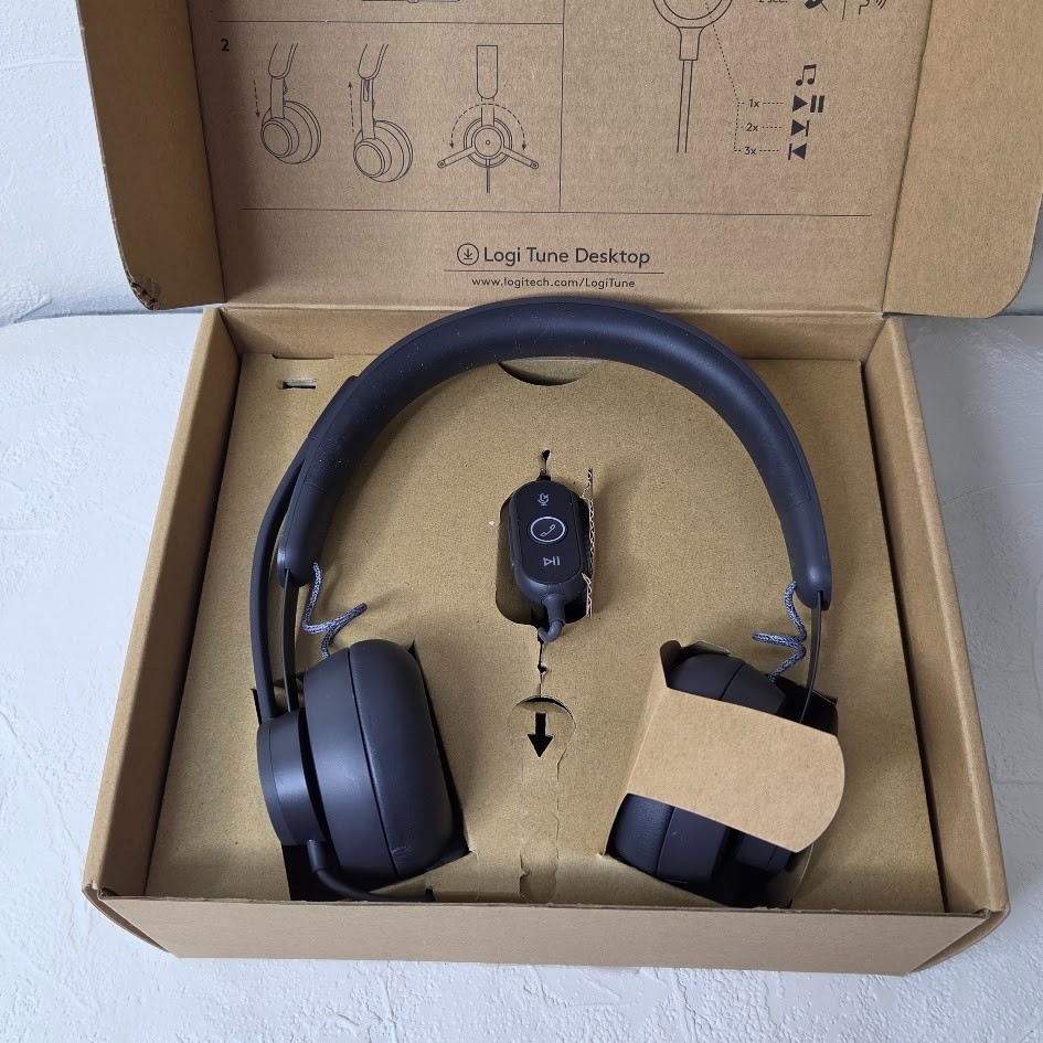 Logitech Zone Wired On-Ear Headset 981-00876 - Tested  *READ NO USB-A Adapter
