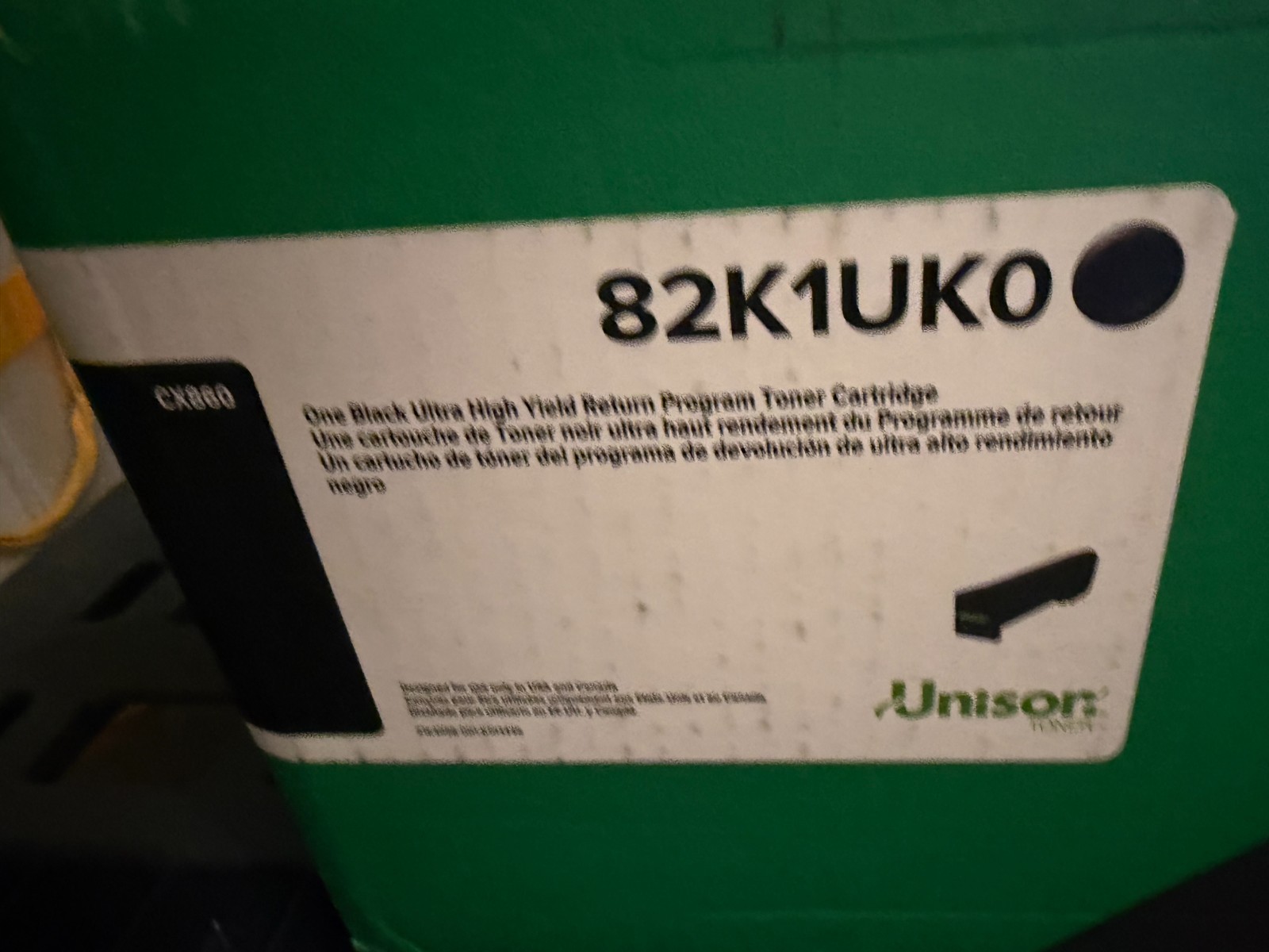 Genuine Lexmark Black Ultra High Yield Toner Cartridge 82K1UK0 CX860 - Open Box