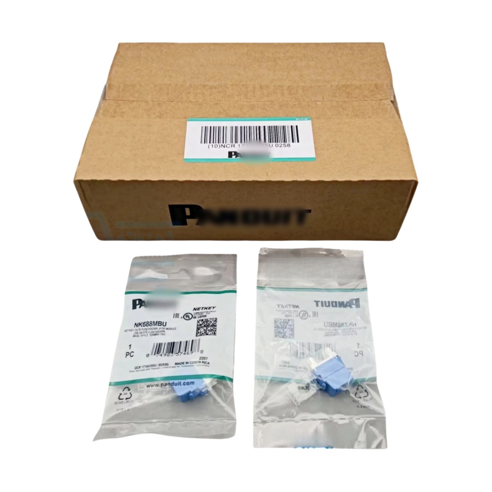 (Box of 50)NEW For Panduit NetKey NK688MBU Cat6 Keystone Jack Blue Module