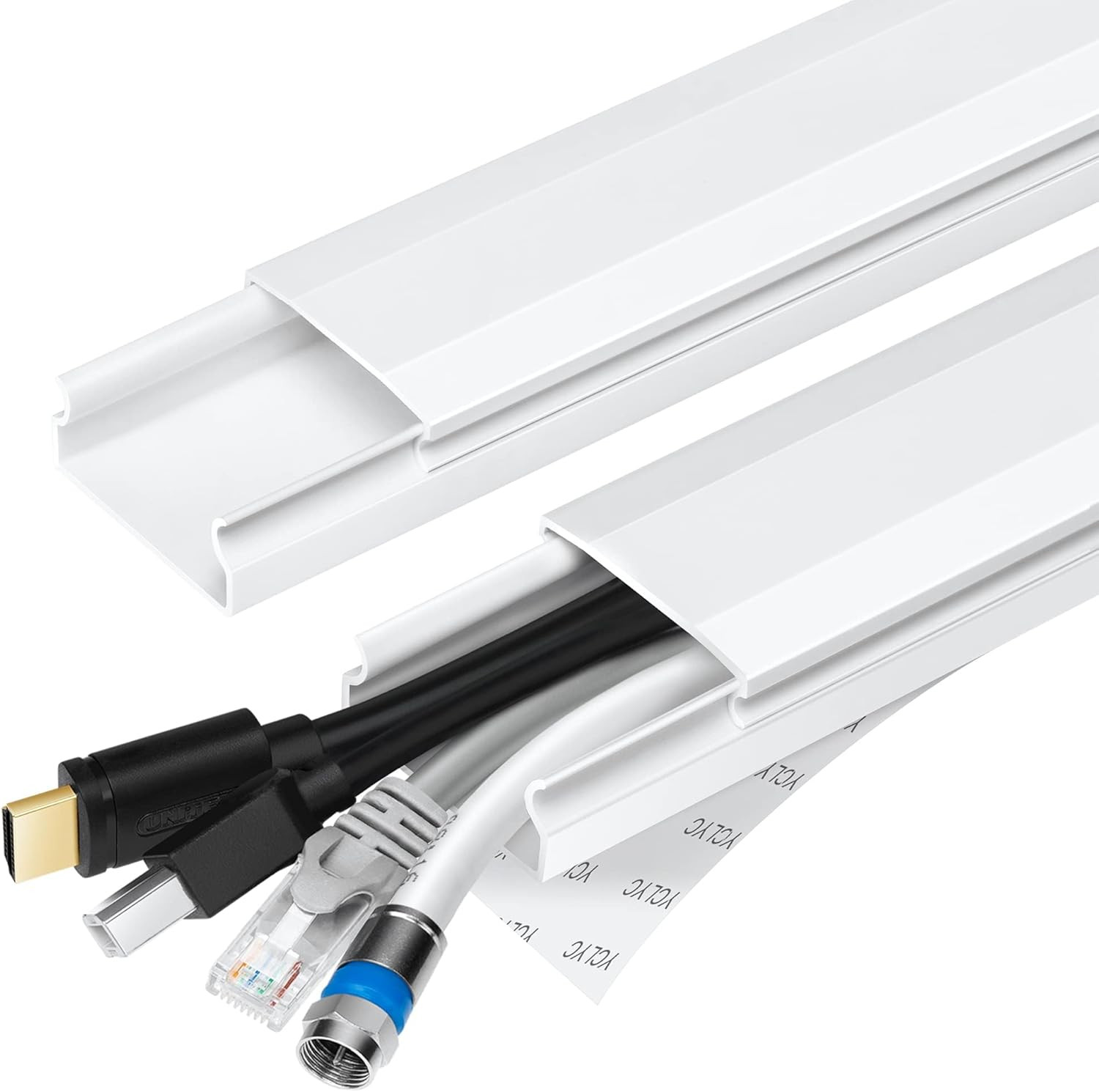 TV Cable Hider - 62.8In PVC Cord Hider Cable Management Wall, Paintable Cord 