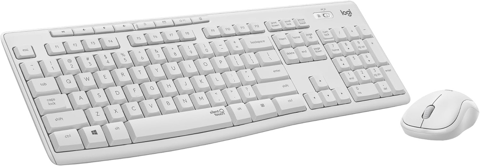Logitech MK295 Full Size Silent Wireless Keyboard Mouse Combo - off White