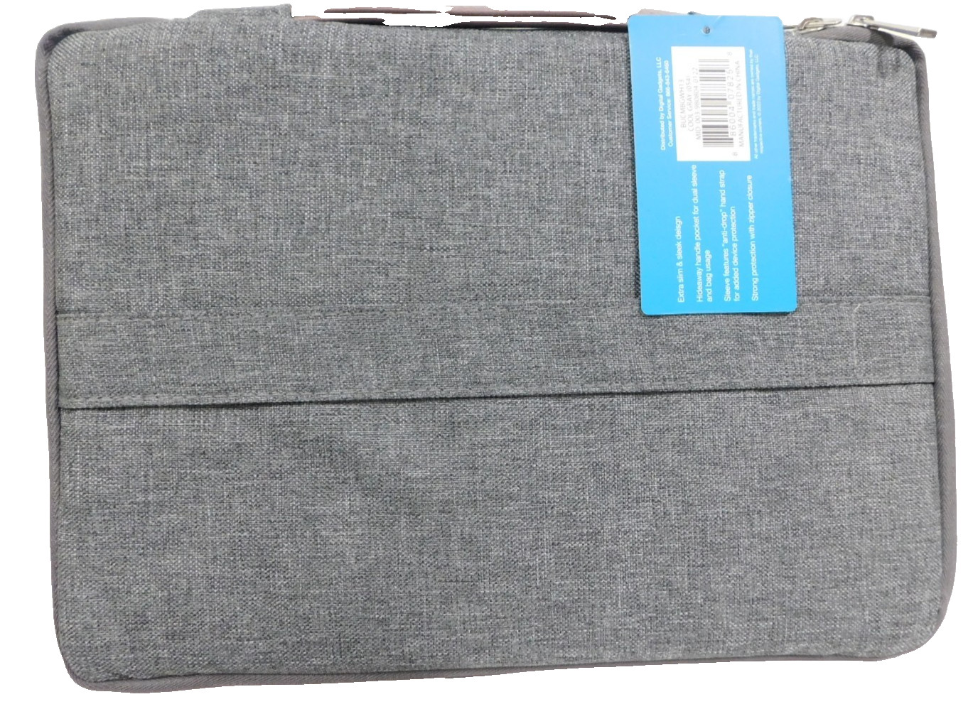 Digital Basics Greenwich 2 In 1 Laptop/ Tablet Sleeve & Bag up to 13”-Gray