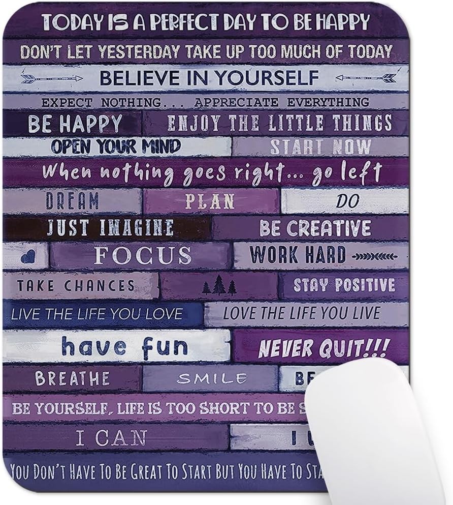 Today is A  Day Inspirational Quote Mouse Pad, Purple Blue Desk Mat